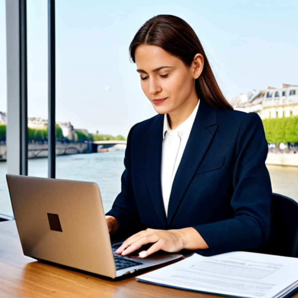 The Modern Lawyer**

"A professional female lawyer in Paris, fully clothed in a stylish, modest business suit, working on a laptop in a bright, modern office overlooking the Seine. Scene includes legal documents and a cup of coffee. Safe for work, appropriate content, professional, family-friendly, perfect anatomy, correct proportions, natural pose, well-formed hands, proper finger count, natural body proportions, high quality."

**