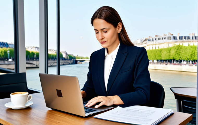 The Modern Lawyer**

"A professional female lawyer in Paris, fully clothed in a stylish, modest business suit, working on a laptop in a bright, modern office overlooking the Seine. Scene includes legal documents and a cup of coffee. Safe for work, appropriate content, professional, family-friendly, perfect anatomy, correct proportions, natural pose, well-formed hands, proper finger count, natural body proportions, high quality."

**