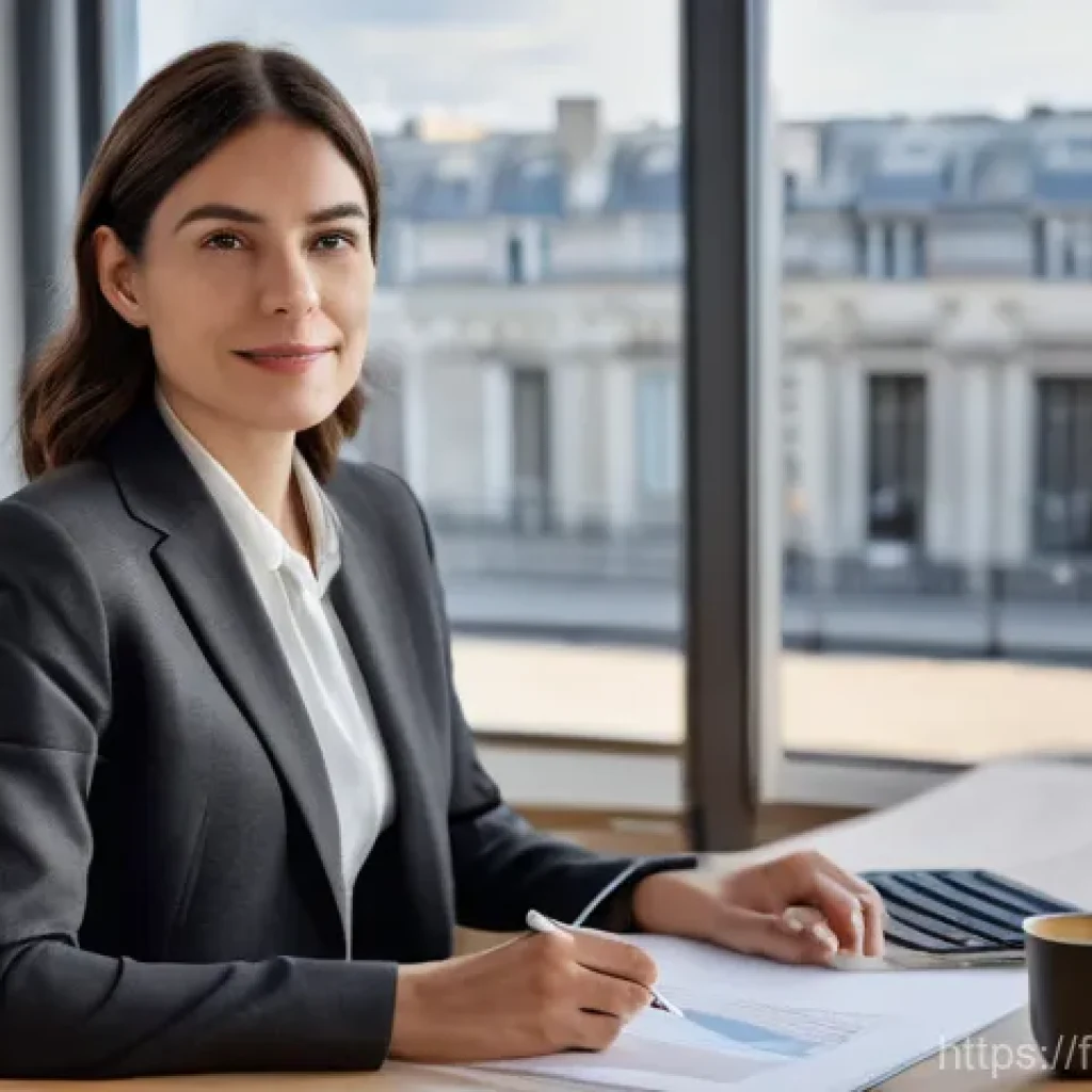 변호사 실무 노하우 - **Prompt:** A highly professional female lawyer in her late 30s, dressed in a sleek charcoal blazer ...